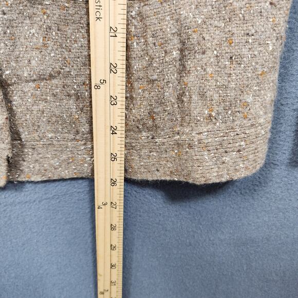 Eileen Fisher Womens Cardigan Sweater XL Tan Wool Angora Silk Granola Collar - Picture 5 of 16